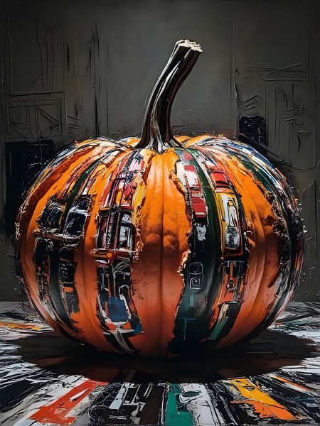 Citrouille urbaine - Icône d'automne abstraite par Manuela Dekkers