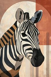 Geometrische Zebra in Aardse Tinten van Art & Soul Creations