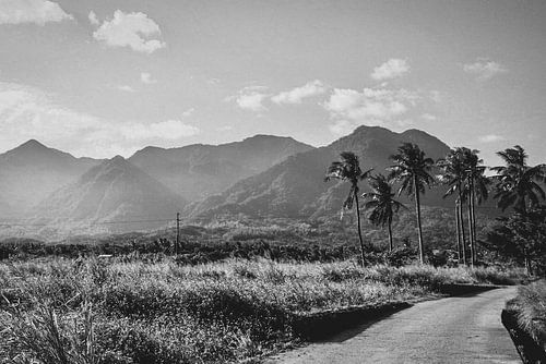 Zwart-wit foto Oost Taiwan.