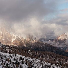 Snow-capped mountains caught in a sea of clouds by Anselm Ziegler Photography