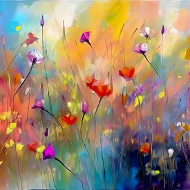 Impressionistische Bunte Blumenmalerei von Studio Pieternel