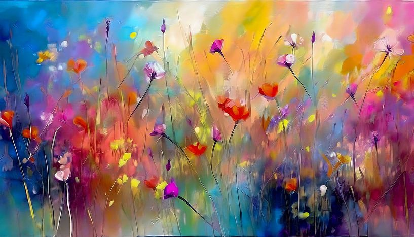Impressionistische Bunte Blumenmalerei von Studio Pieternel
