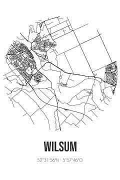 Wilsum (Overijssel) | Landkaart | Zwart-wit van Rezona
