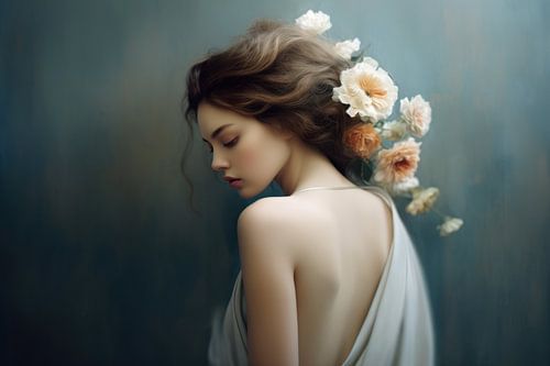 Modern portret in pastelkleuren 