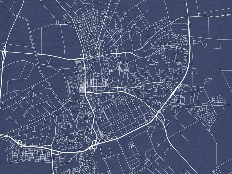 Map of Emmen in Royal Blue by De Kaartenwinkel