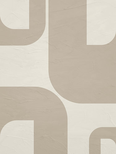 Abstracte, geometrische, minimalistische kunst in aardetinten.