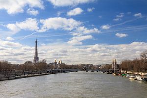 Seine met Eiffeltoren van Dennis van de Water