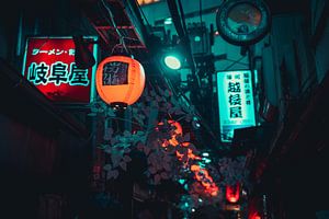 Lampionen in de lucht in Tokyo van Mickéle Godderis