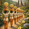 Balinese Temple Offering Procession by Dodik Hariyono
