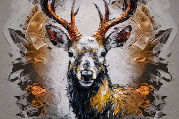 Kleurrijk hert met abstracte vormen van Art & Soul Creations