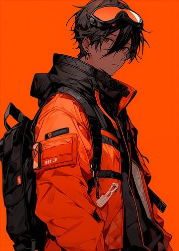 Orange Anime Guy Streetwear