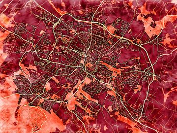 Kaart van Detmold in de stijl 'Amber Autumn' van Maporia