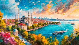 Schilderij van de stad Istanbul