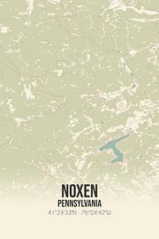 Vintage landkaart van Noxen (Pennsylvania), USA. van Stad & Wand