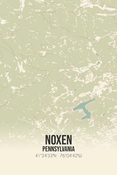 Carte ancienne de Noxen (Pennsylvanie), USA. par Affiches de lieux