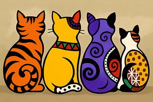 Bunte Katzen