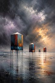 Rainy day at the beach van Jack Schoneveld