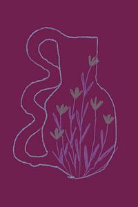 Bohème-Illustration in heißem Rosa