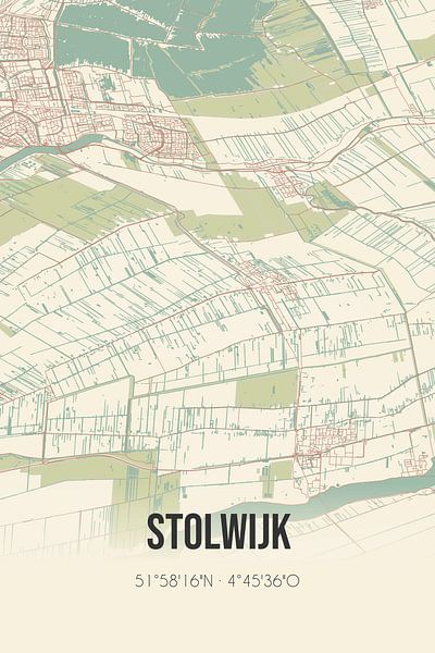 Vintage map of Stolwijk (South Holland) by Prints of Place