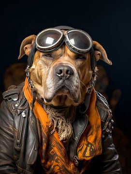Cooler Rocker Hund von Melanie Viola