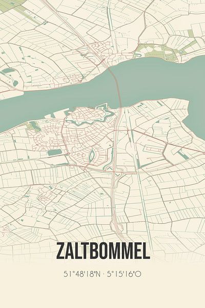 Vintage map of Zaltbommel (Gelderland) by Prints of Place