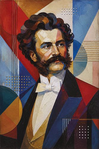 Oostenrijkse componist en violist Johann Strauss schilderij.
