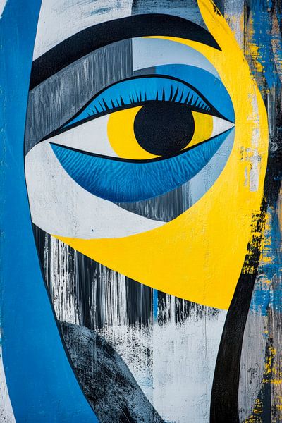 Moment of colour - Abstract portrait art by Poster Art Shop