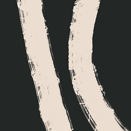 Roads. Black and white abstract painting. by Dina Dankers