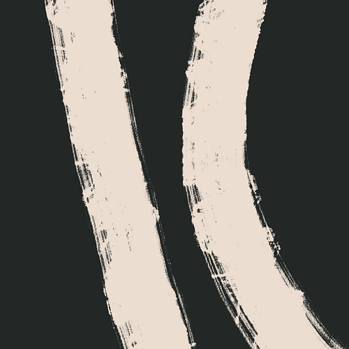 Roads. Black and white abstract painting. by Dina Dankers
