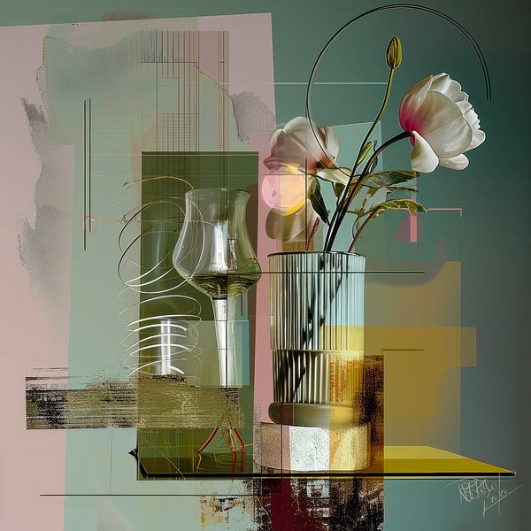 Abstract still life &quot; Double Reflection by René van den Berg