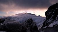 Zonsondergang op Slieve Binnian