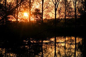 Sunrise by the riverside sur Leo Huijzer