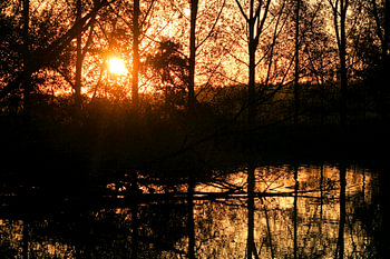 Zonsopkomst bij de waterkant