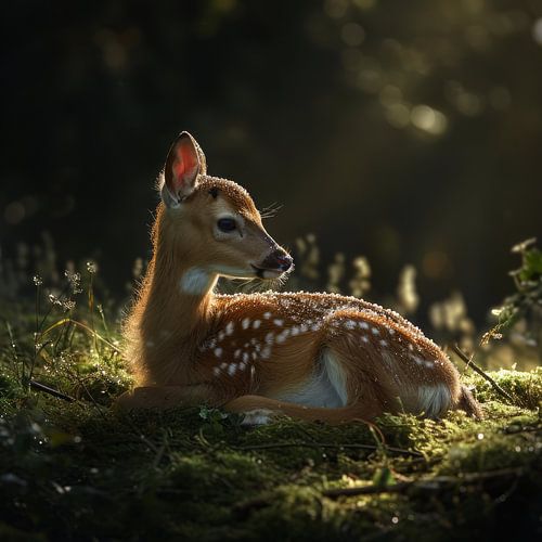 Baby hert in de morgenzon