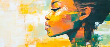 Colourful profile of a woman - Expressive by Poster Art Shop