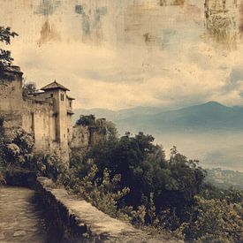 Château romantique oublié dans la vallée brumeuse sur BowiScapes - Beaux-Arts et Art Urbain