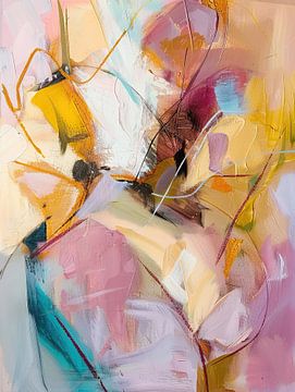 Vrouw abstract portret van Abstract Schilderij