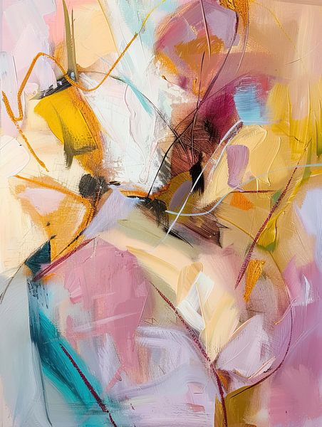 Vrouw abstract portret van Abstract Schilderij