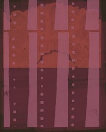 Art abstrait moderne. Formes et rayures en rose, terra, rouge vin. sur Dina Dankers
