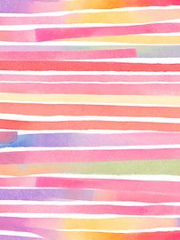 Colourful stripes in watercolours by Kim Karol / Ohkimiko