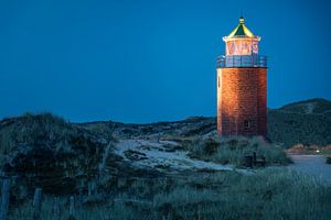 Leuchtturm Quermarkenfeuer in Kampen am Abend, Sylt