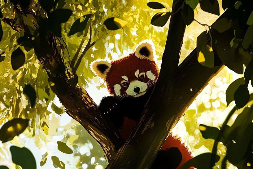 Roter Panda in der Natur von Art & Soul Creations