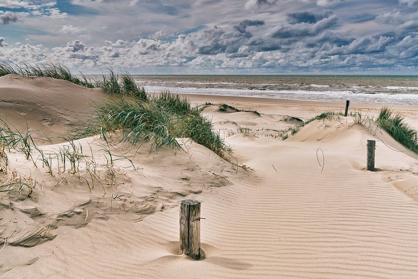 La dune avec la plage et la mer du Nord par eric van der eijk