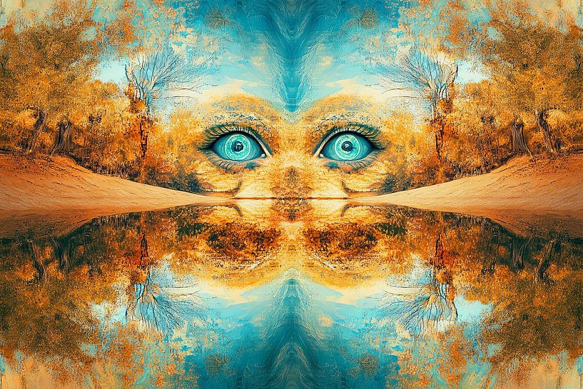 digital fiction print kaleidoscope eyes in landscape by Egon Zitter
