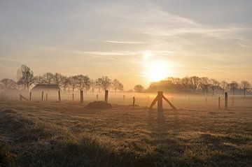 Misty sunrise van Robert Fischer