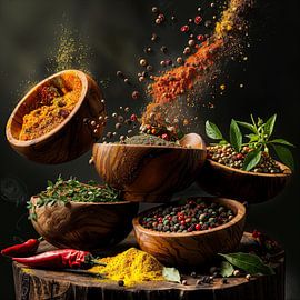 Épices volantes - Cuisine sur Poster Art Shop