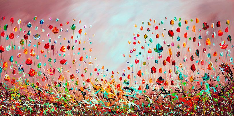 Bunte Blumen von Gena Theheartofart