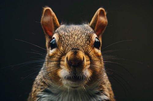Intiem portret van een eekhoorn in detail