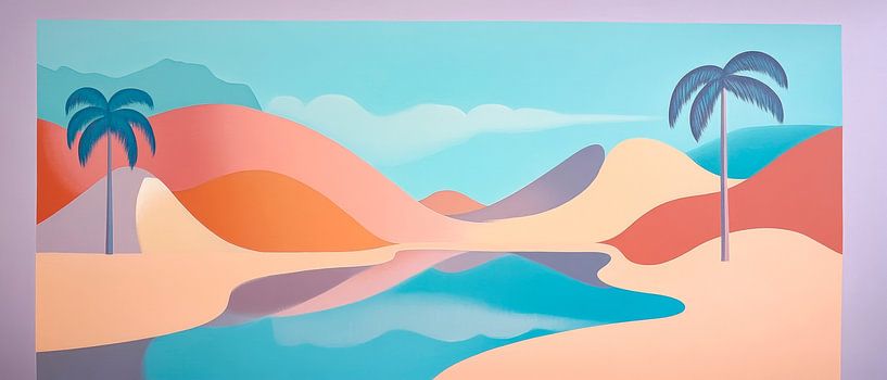 Tropical landscape in soft colours by Poster Art Shop