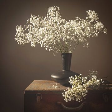 Still life with flowers. Cut flowers. Brown. by Alie Ekkelenkamp